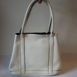 *NWD Womens J.Crew Borge Garveri White Pebbled Leather Tote Handbag